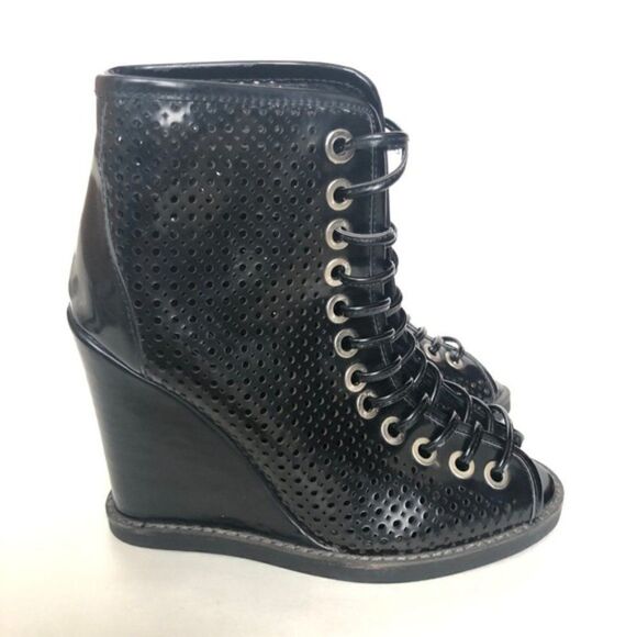 Jeffrey Cambell Ibiza Lace Up Ankle Wedge Boot 7 - Picture 3 of 7